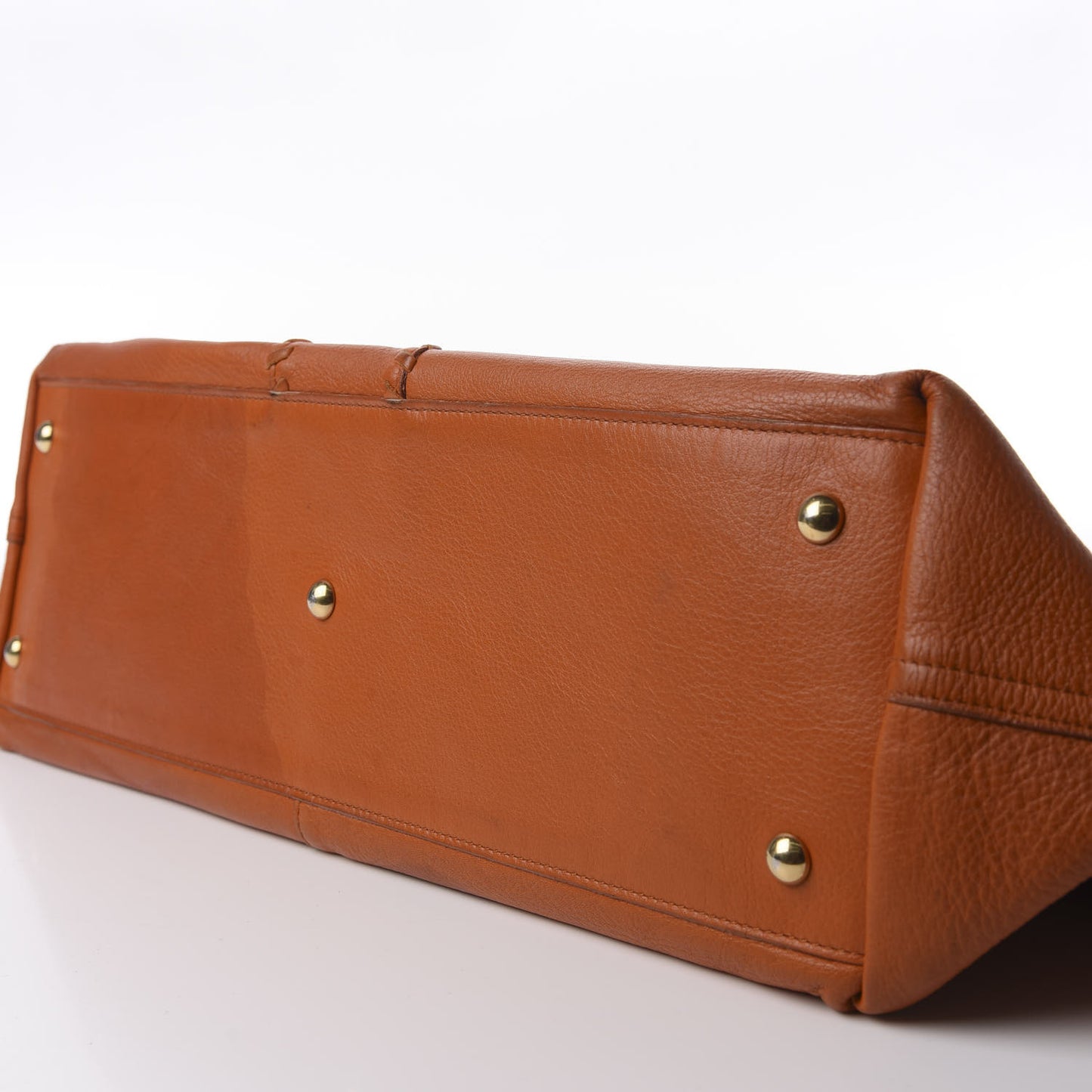 Calfskin Medium Neo Double Reversible Tote Orange Brown