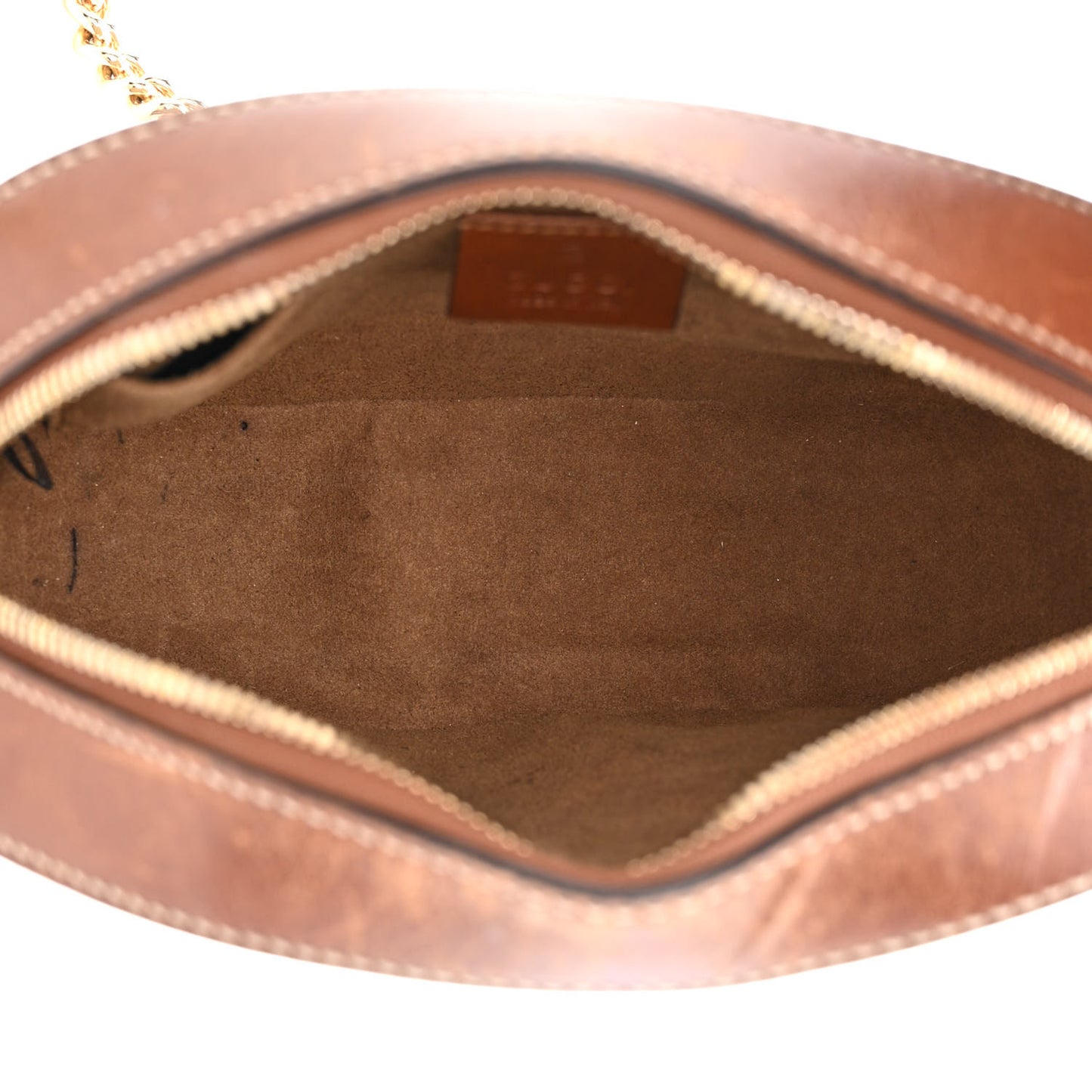 GG Supreme Monogram Cuoio Toscano Mini Chain Shoulder Bag Beige Ebony Cuir