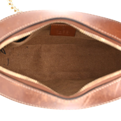Gucci GG Supreme Monogram Cuoio Toscano Mini Chain Shoulder Bag Beige Ebony Cuir 5 of 16