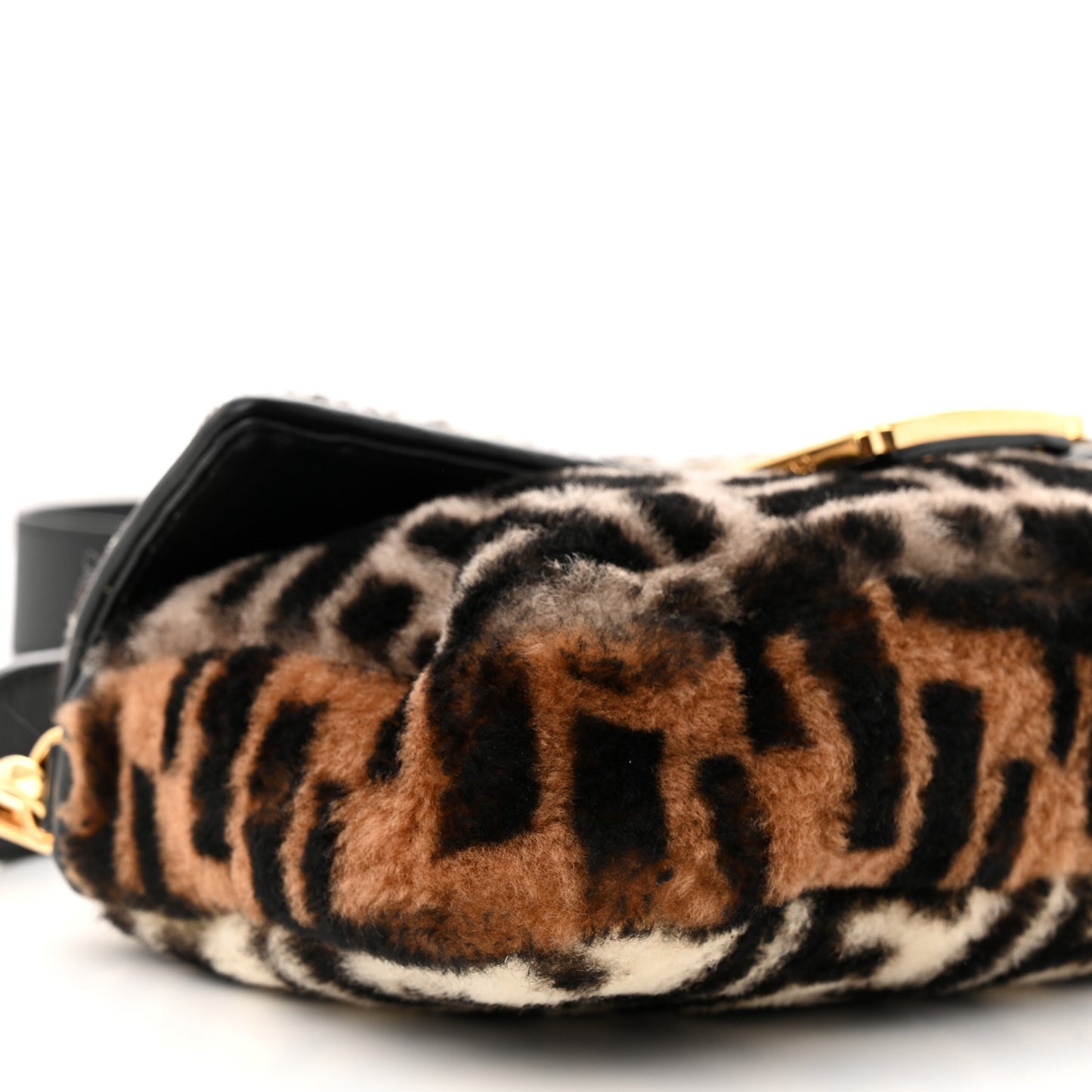 Shearling Vitello Dolce Macro FF 1974 Baguette White Ice