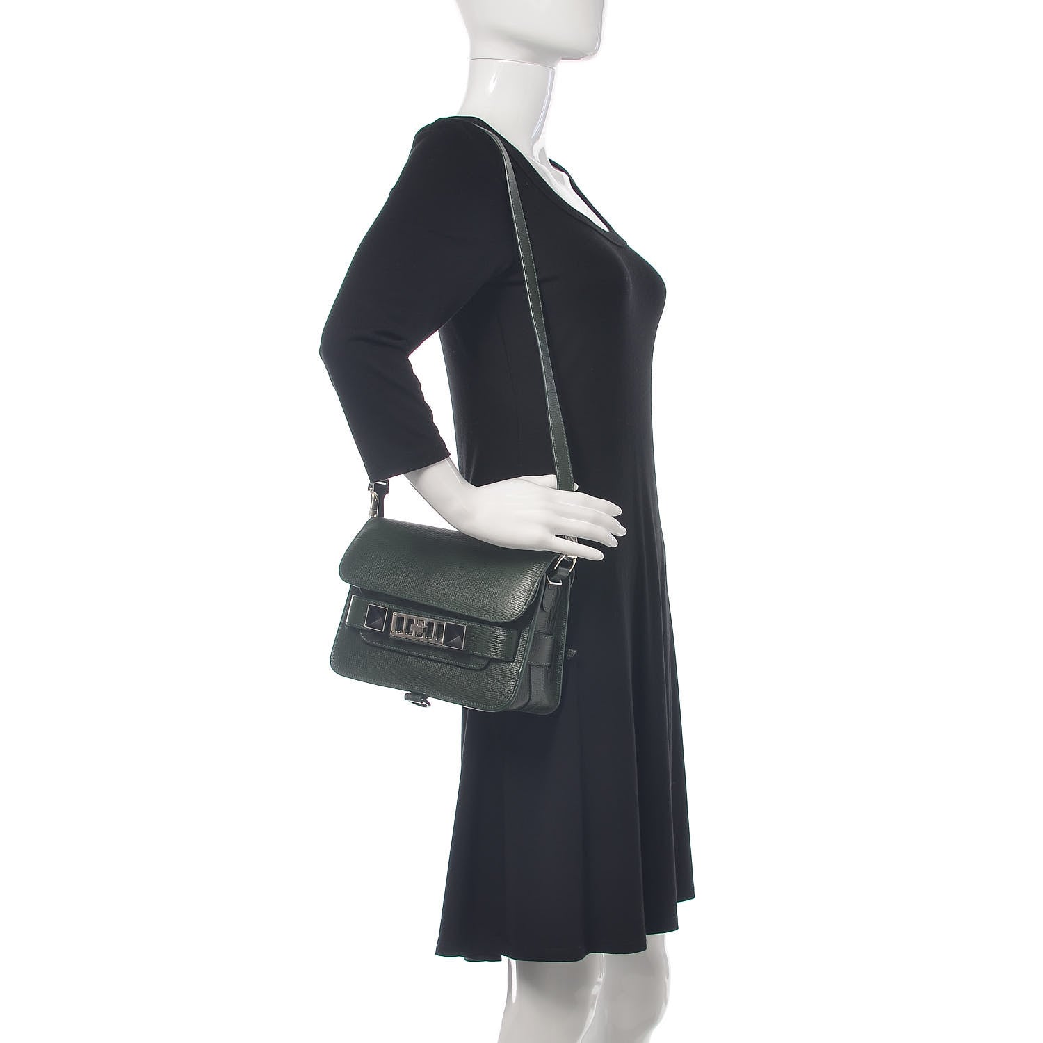 Proenza Schouler New Linosa Mini PS11 Classic Shoulder Bag Verde Bottiglia 2 of 11