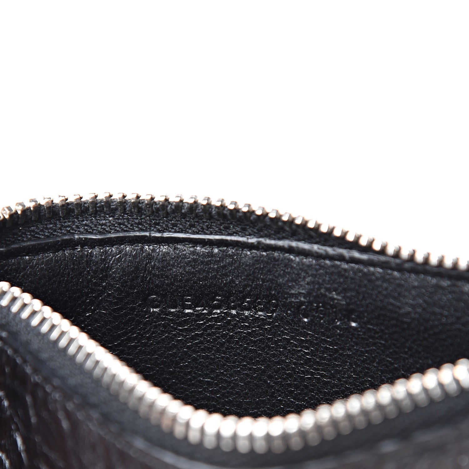 Saint Laurent Calfskin Crocodile Embossed 5 Fragments Zip Card Case Black 6 of 7