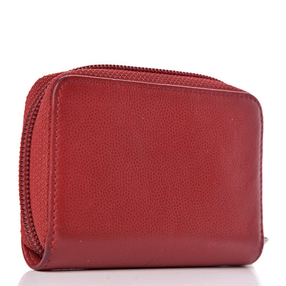 Chanel Caviar Timeless CC Zip Around Coin Purse Red 3 of 9