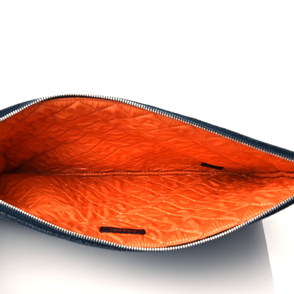 Chanel Denim Large Deauville Pouch Clutch Blue Orange 5 of 11
