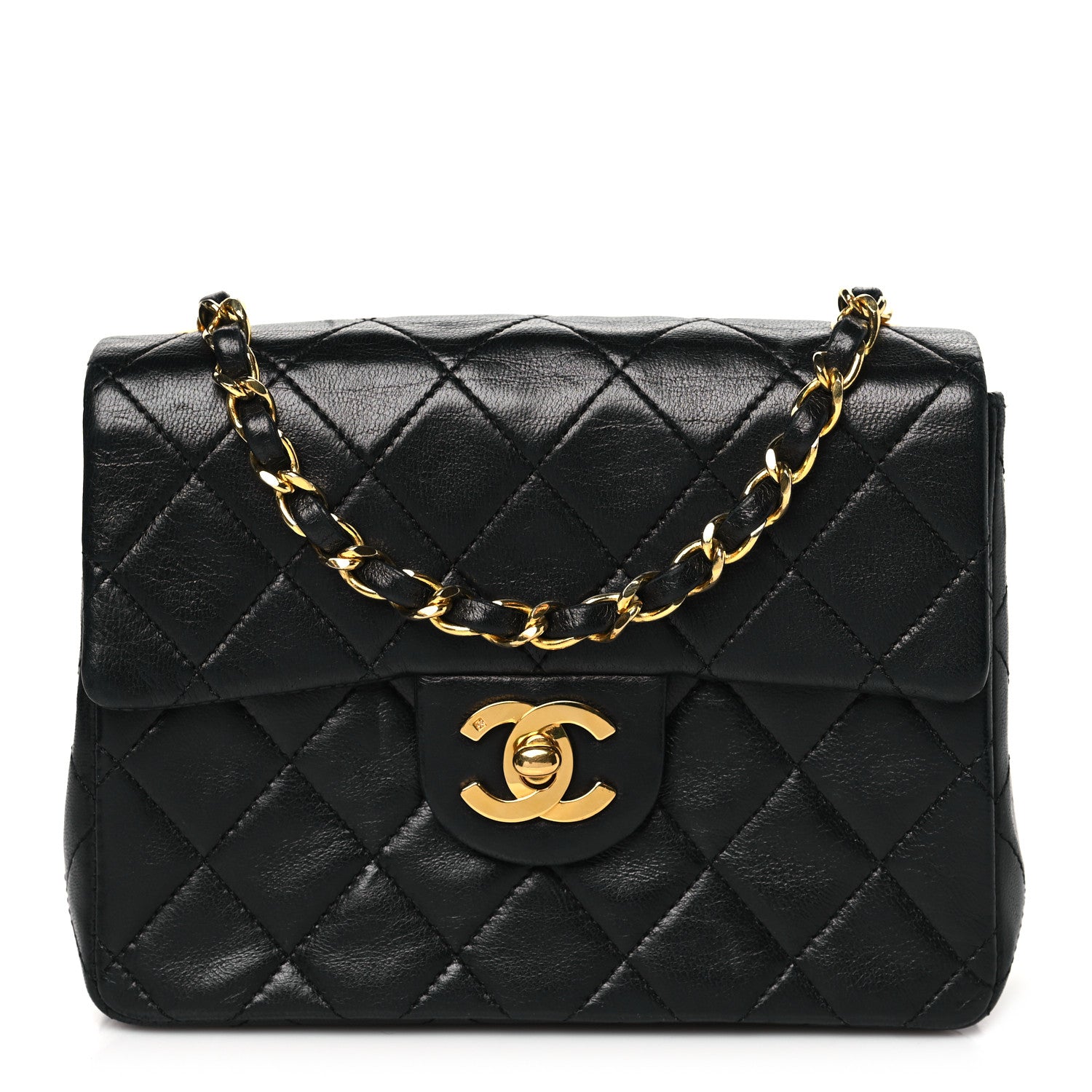 Chanel Lambskin Quilted Mini Square Flap Bag Black 1 of 10