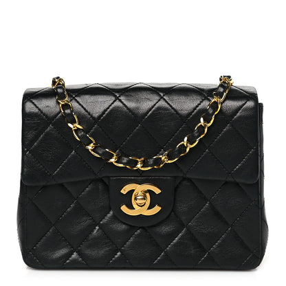Chanel Lambskin Quilted Mini Square Flap Bag Black 1 of 10