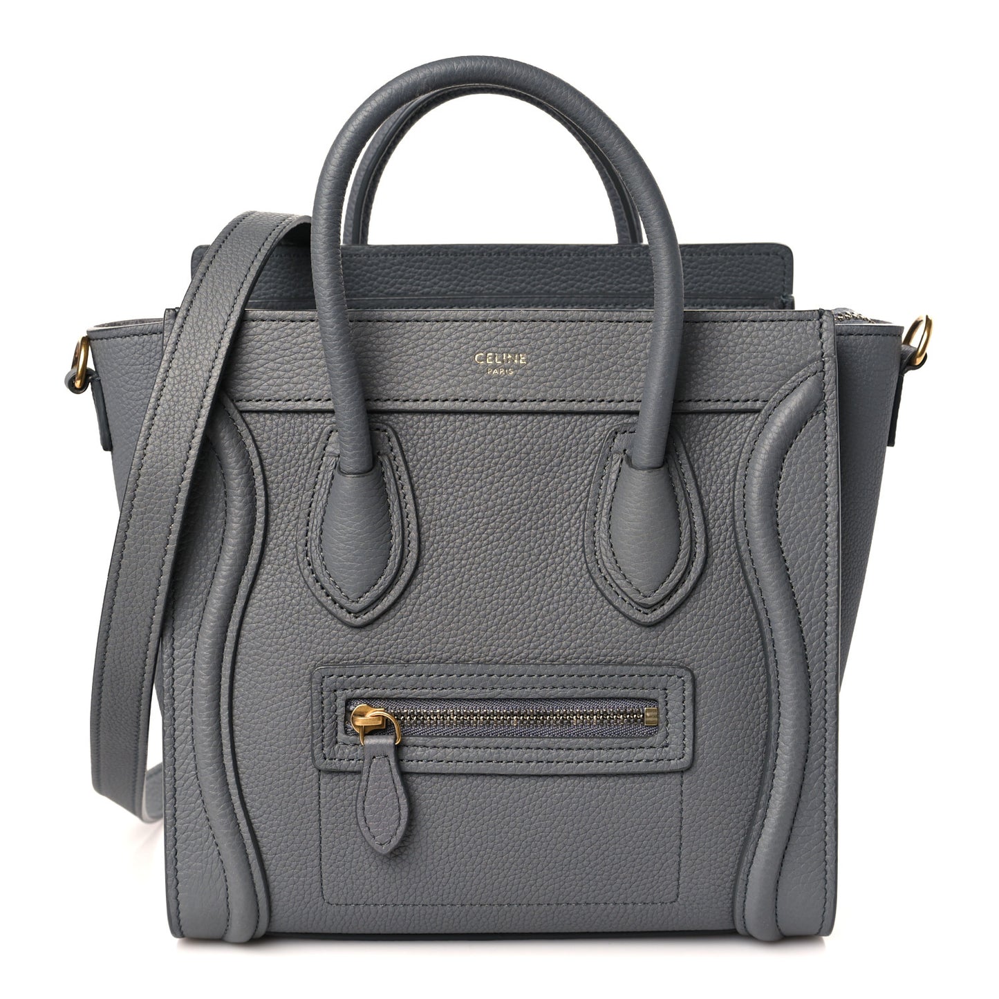 Baby Drummed Calfskin Nano Luggage Kohl