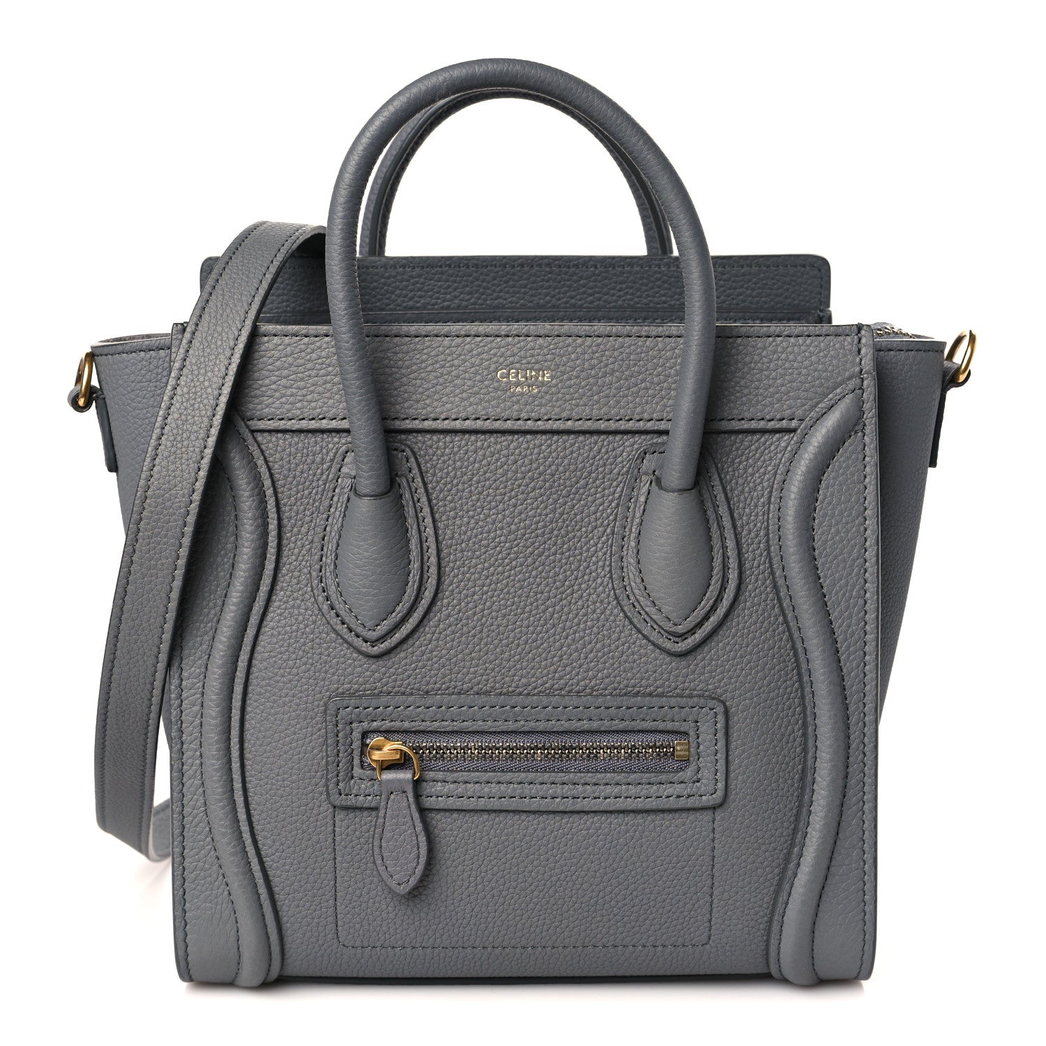 Celine Baby Drummed Calfskin Nano Luggage Kohl 1 of 11