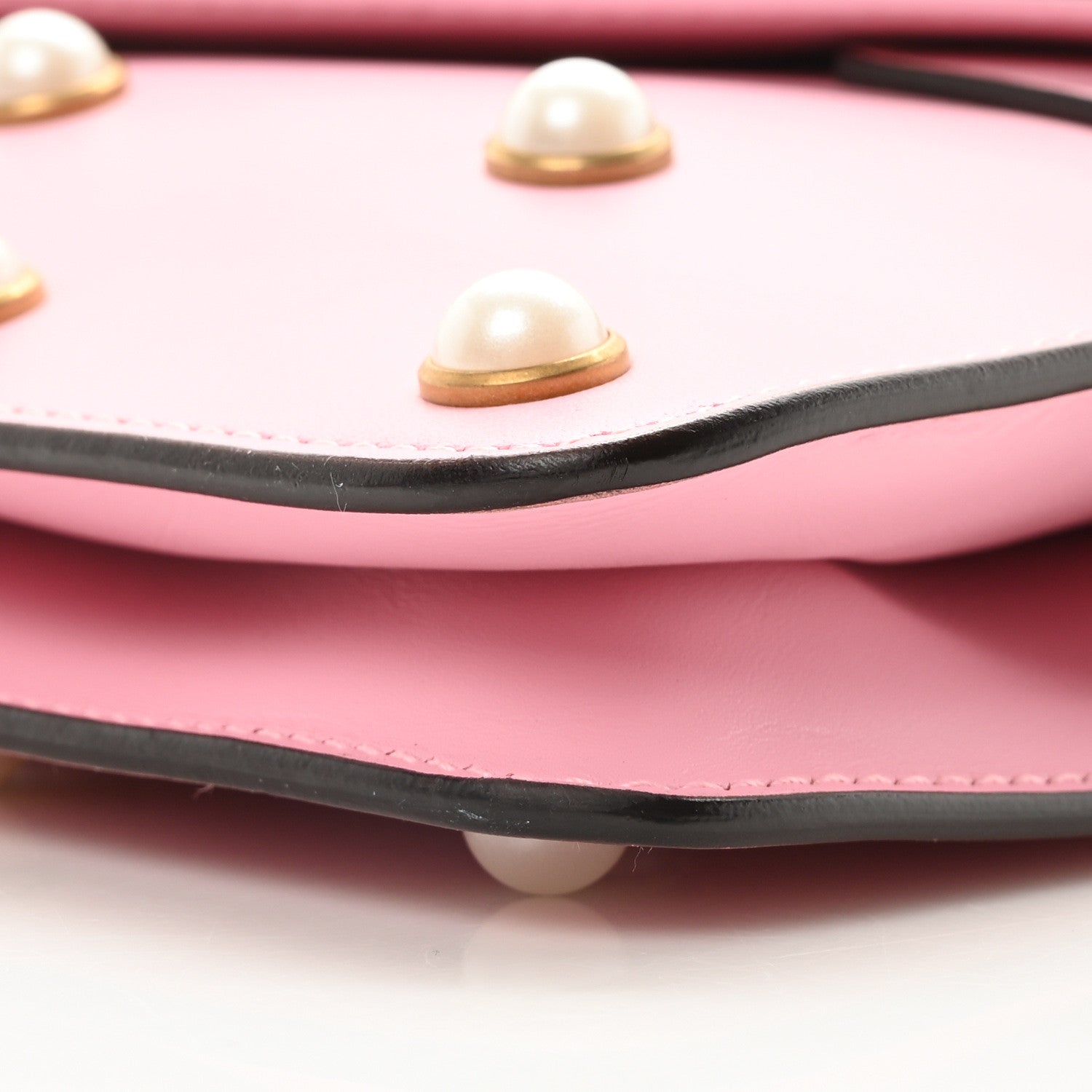 Gucci Nappa Pearl Studded Mini Queen Margaret Broadway Shoulder Bag Sugar Pink 9 of 10