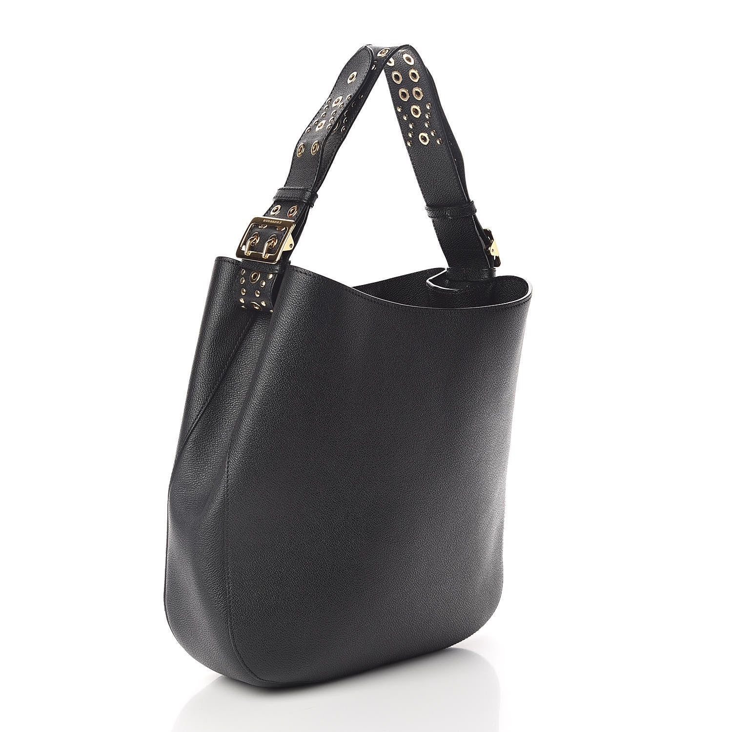 Burberry Soft Grainy Calfskin Small Studded Elmstone Hobo Black 3 of 10