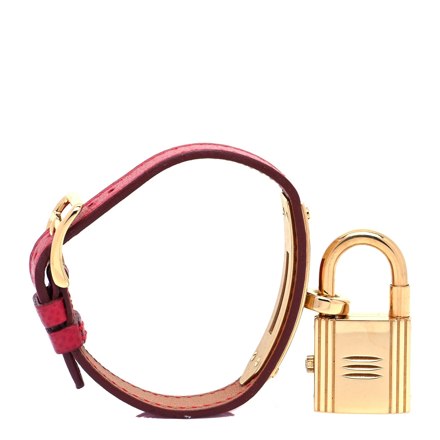 Hermes Stainless Steel Courchevel 20mm Kelly Cadena Quartz Watch Rouge 3 of 5
