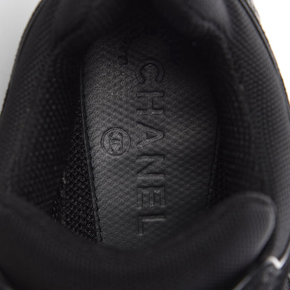 Chanel Suede Calfskin CC Sneakers 38 Black 8 of 10
