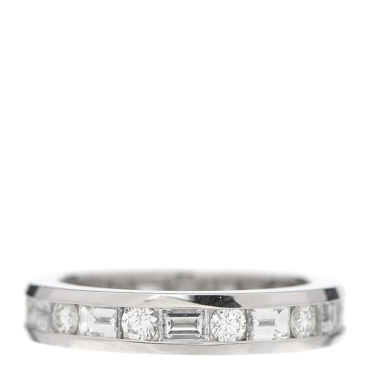 Platinum Round Baguette Diamond 3mm Channel-Set Eternity Band Ring 47 4
