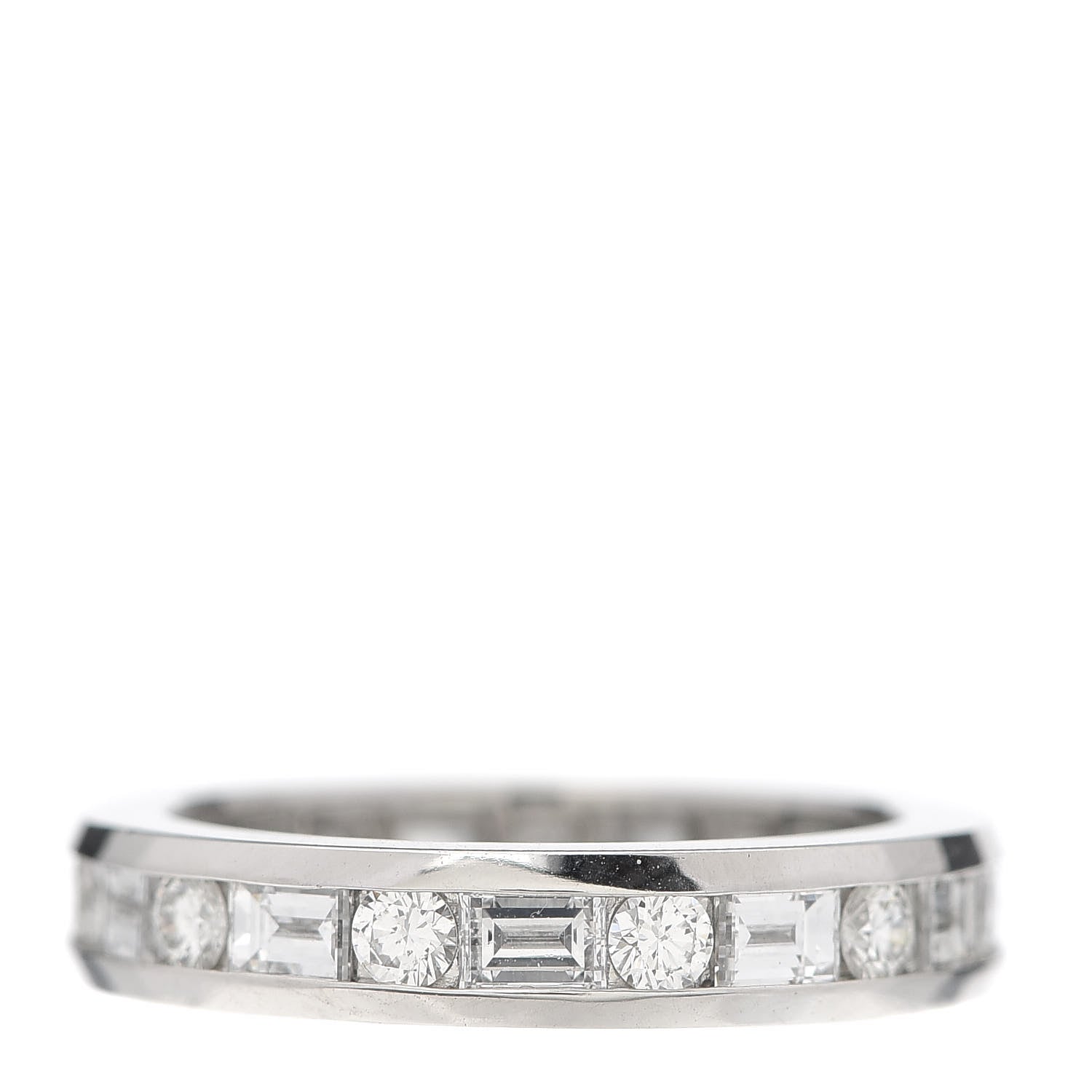 Tiffany Platinum Round Baguette Diamond 3mm Channel-Set Eternity Band Ring 47 4 3 of 5