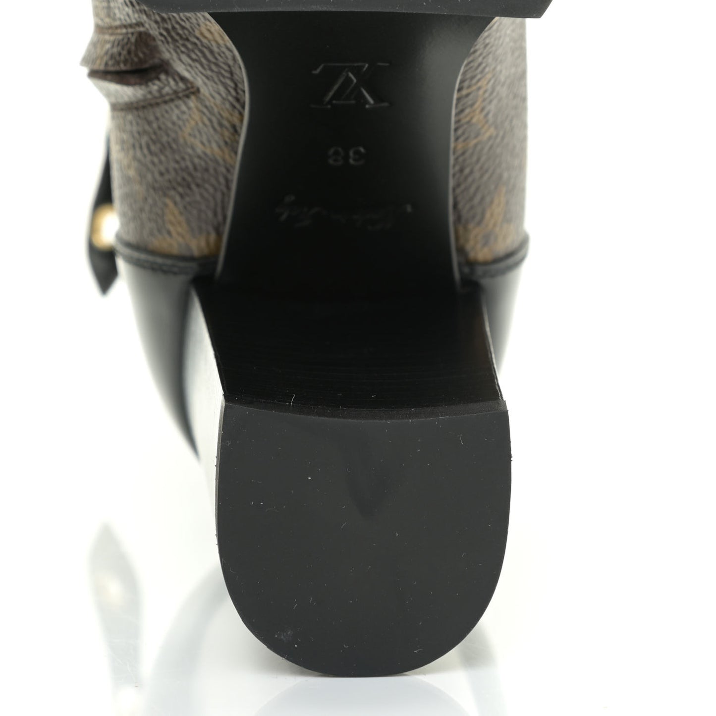 Patent Calfskin Monogram Star Trail Ankle Boots 38 Black