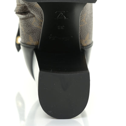 Louis Vuitton Patent Calfskin Monogram Star Trail Ankle Boots 38 Black 10 of 11
