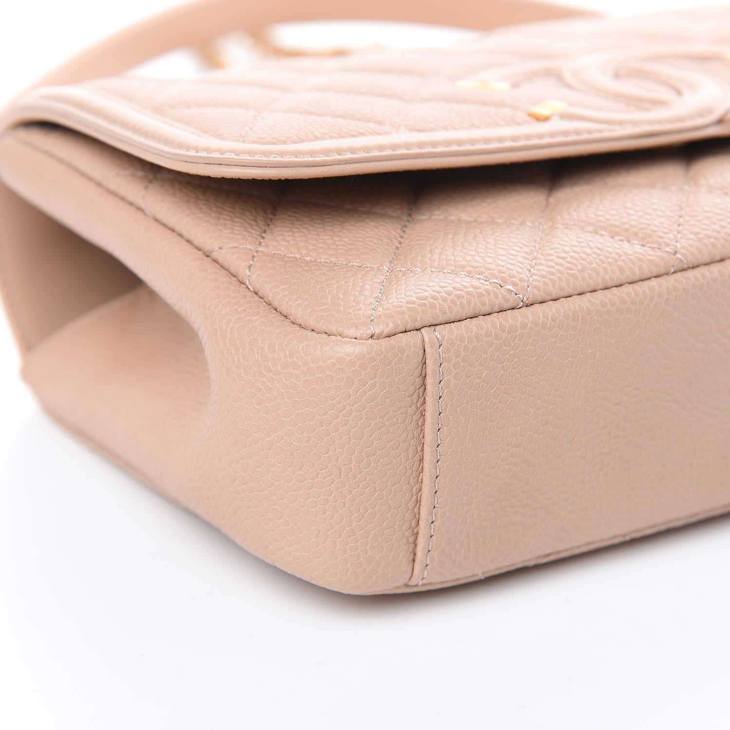 Chanel Caviar Quilted Small CC Filigree Flap Beige 8 of 10