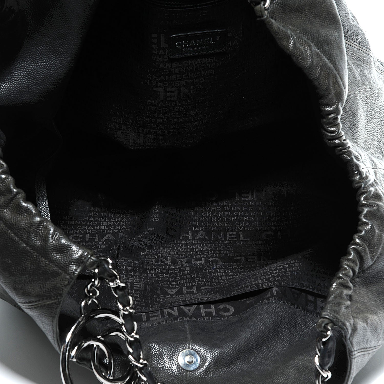 Chanel Distressed Caviar XL Coco Cabas Black 8 of 8