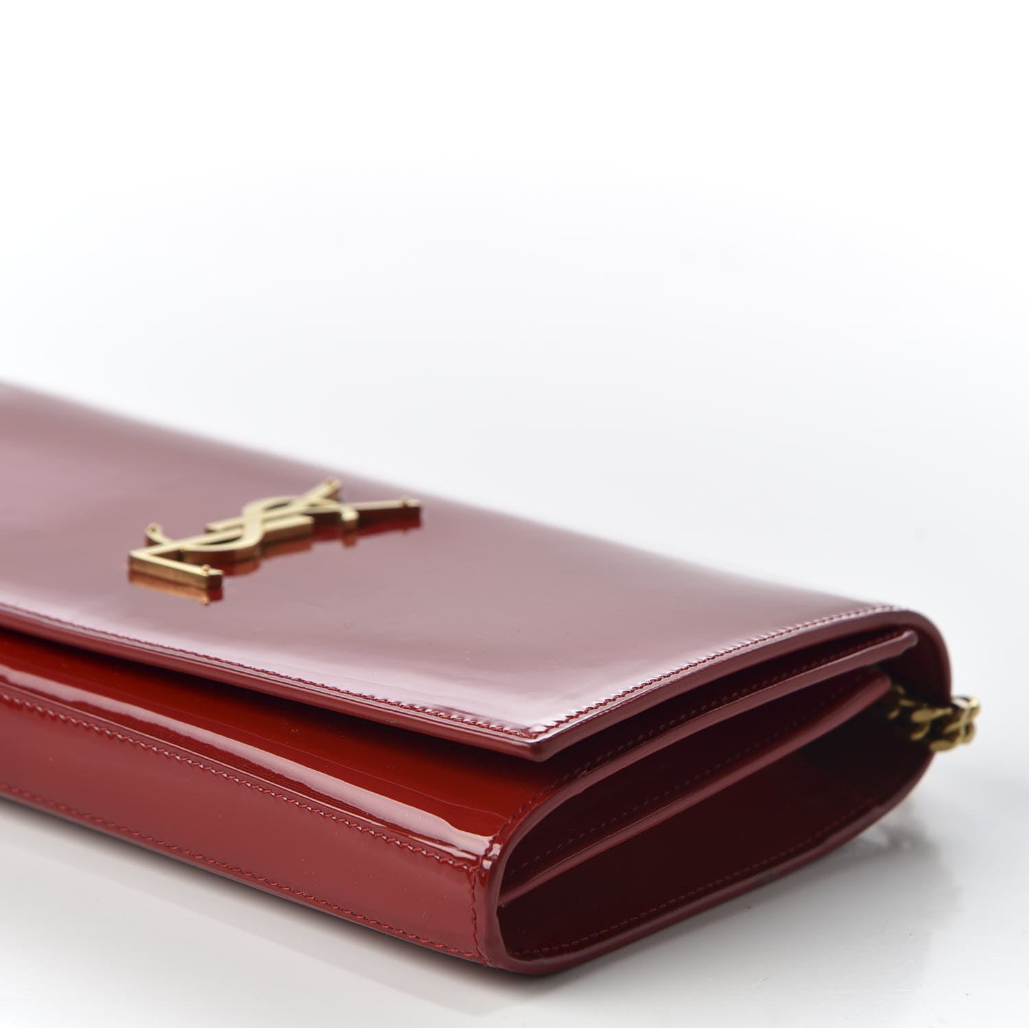 Saint Laurent Patent Calfskin Monogram Kate Wallet On Chain Red 6 of 8