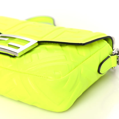 Fendi Nappa FF 1974 Embossed Mini Baguette Neon Yellow 10 of 10