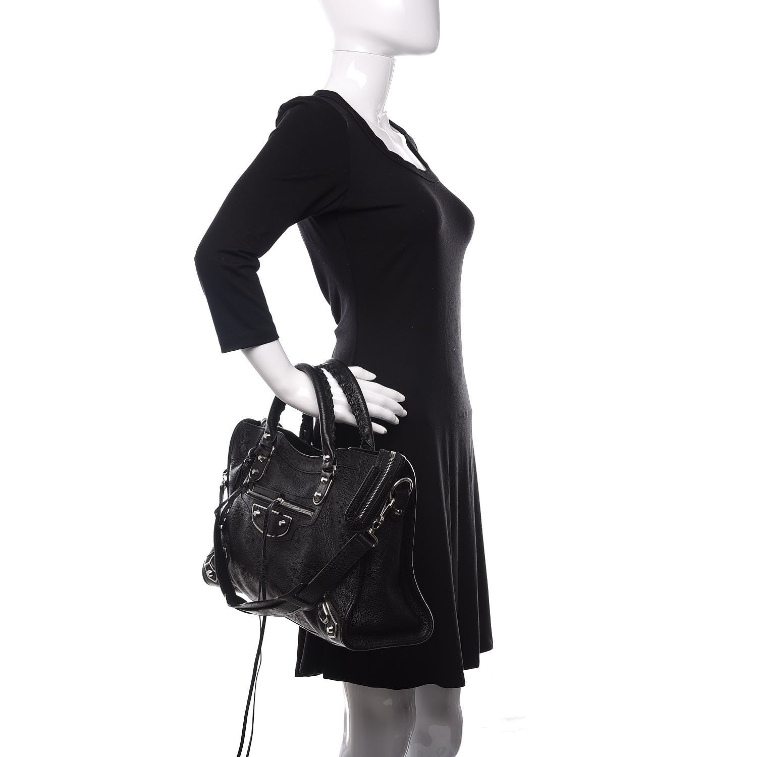 Balenciaga Chevre Silver Metallic Edge Hardware City Black 2 of 11