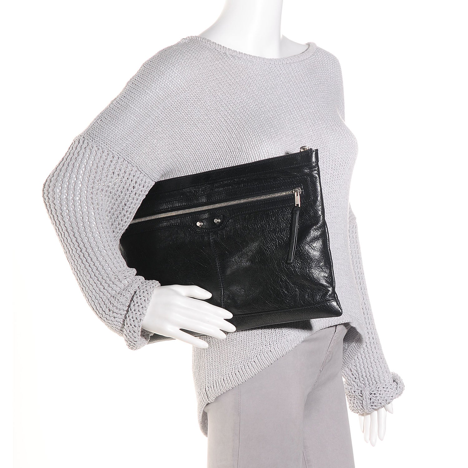 Balenciaga Agneau Arena Classic Hardware Large Clip Black 2 of 9