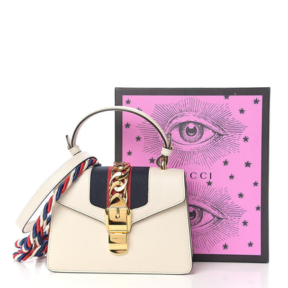 Gucci Calfskin Mini Sylvie Top Handle Bag White 12 of 12