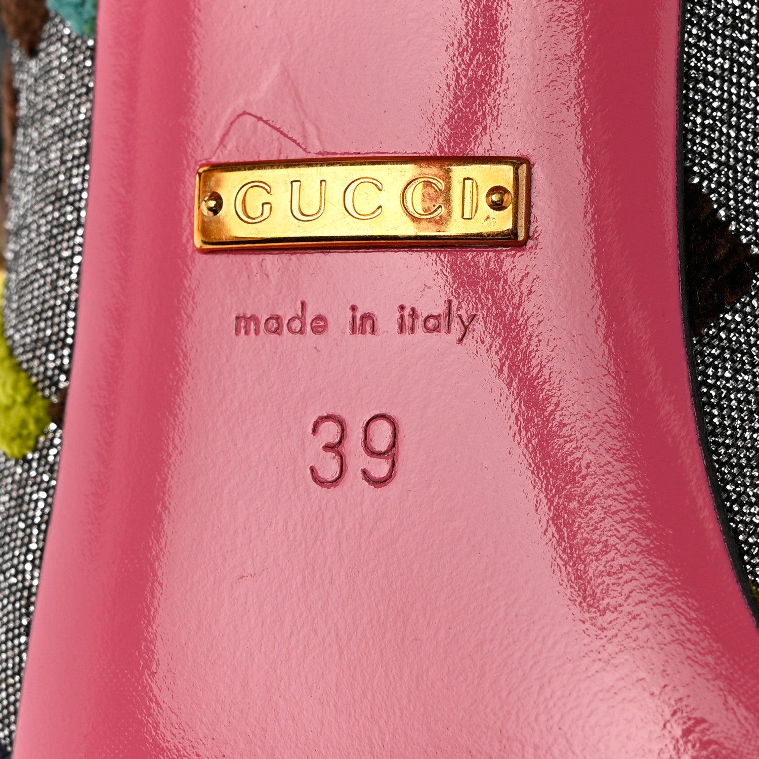 Gucci Velvet Lurex Square G Web Pumps 39 Silver Multicolor 8 of 9