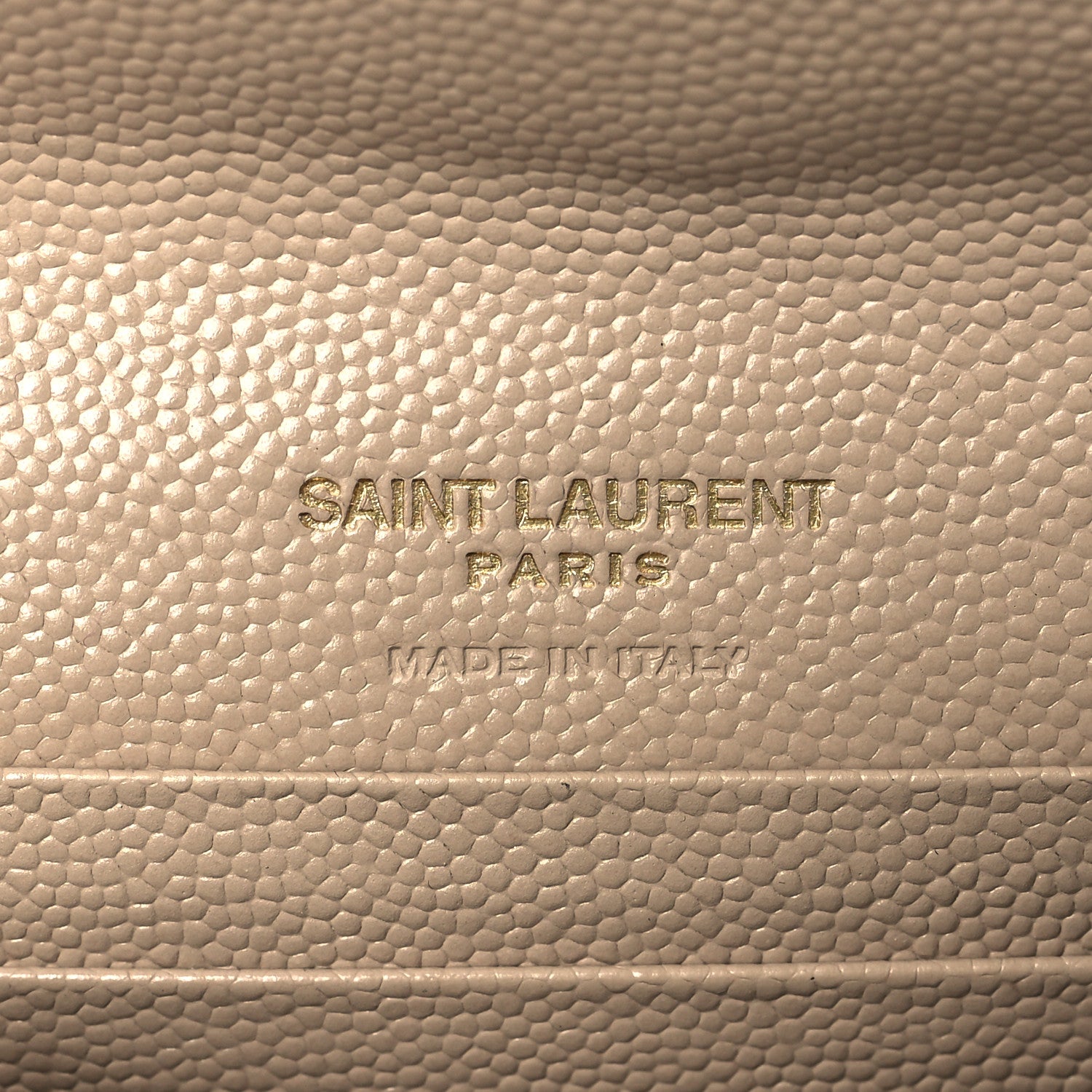 Saint Laurent Grain De Poudre Matelasse Chevron Small Monogram Envelope Wallet Dark Beige 6 of 8