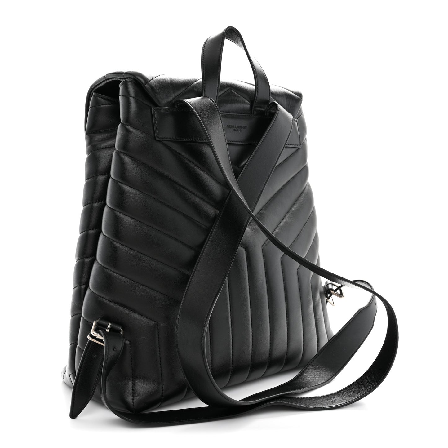 Calfskin Y Quilted Monogram Medium Loulou Backpack Black