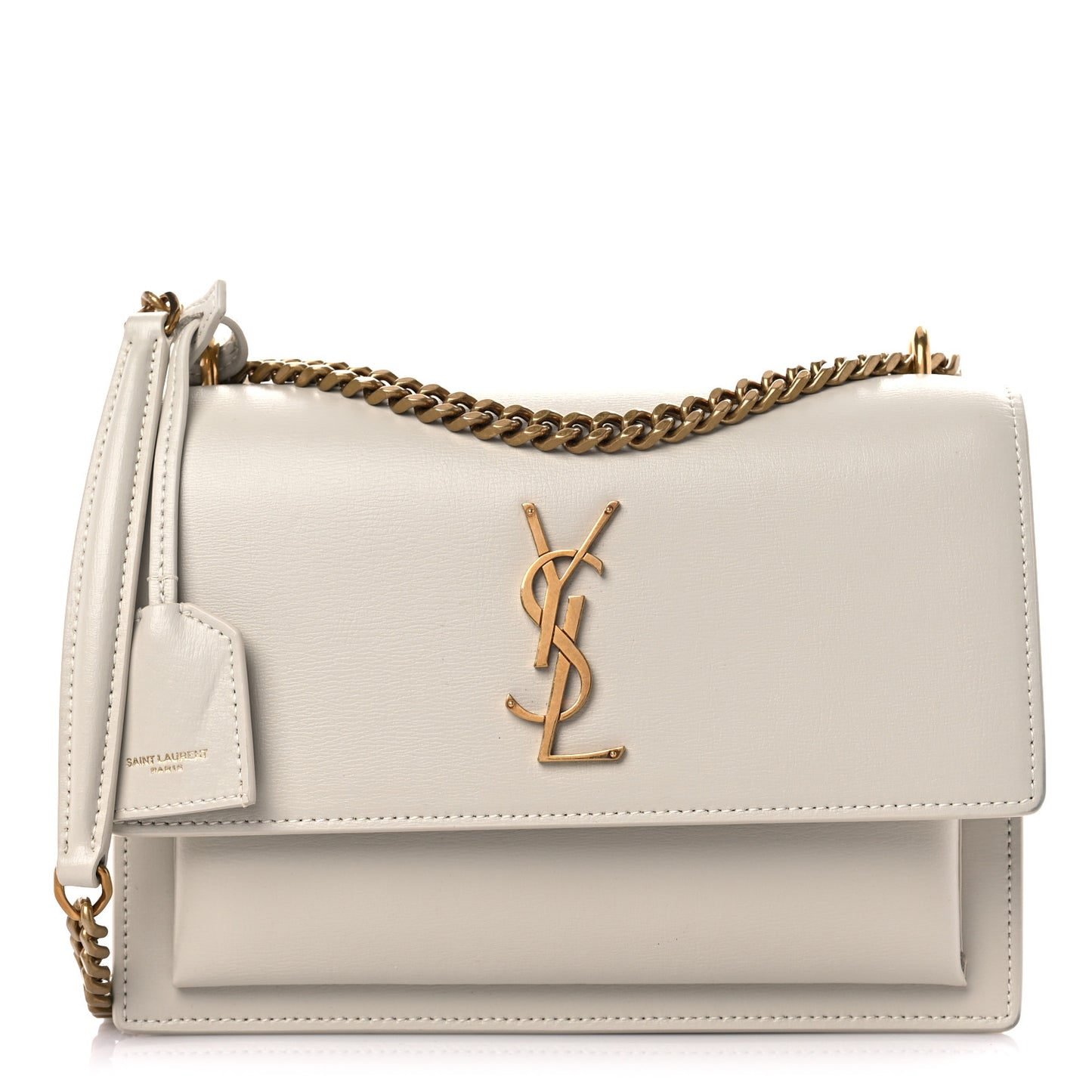 Smooth Calfskin Medium Monogram Sunset Satchel Blanc Vintage