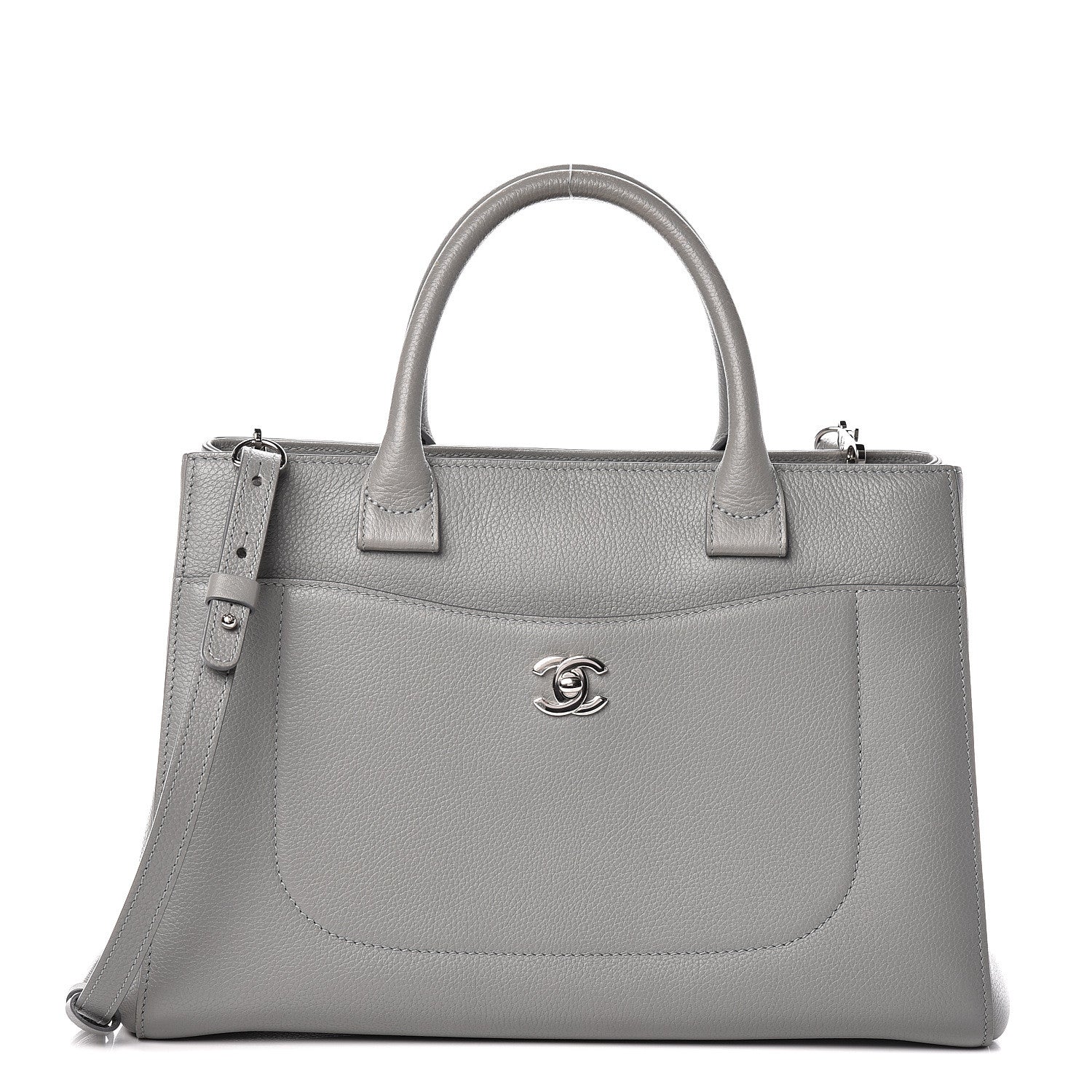 Chanel Grained Calfskin Small Neo Executive Shopper Tote Grey 1 of 13