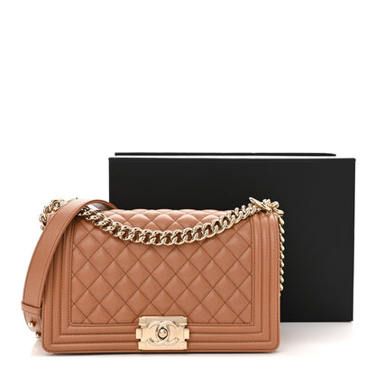 Chanel Caviar Quilted Medium Boy Flap Brown 3 of 11