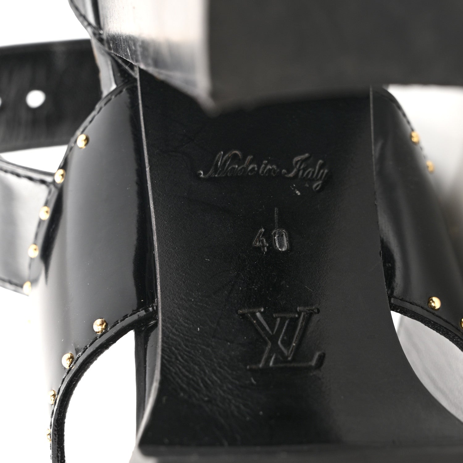 Louis Vuitton Patent Calfskin Monogram Studded Star Trail Sandal 40 Black 8 of 14