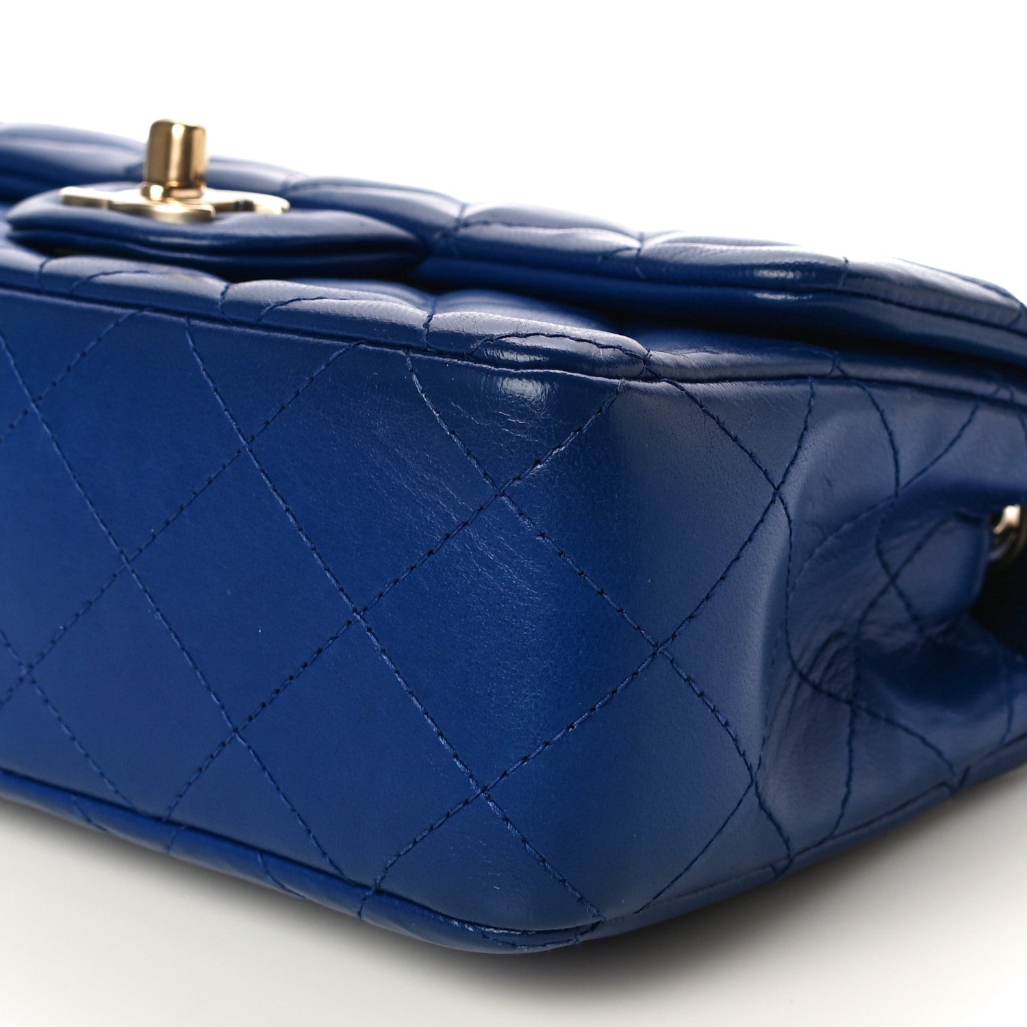 Chanel Lambskin Quilted Mini Rectangular Flap Blue 8 of 12
