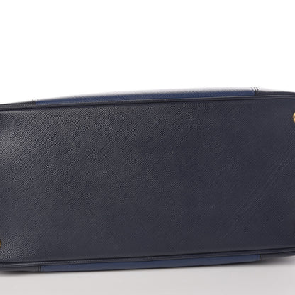 Prada Saffiano Lux Colorblock Medium Galleria Double Zip Tote Baltico Bluette 9 of 11