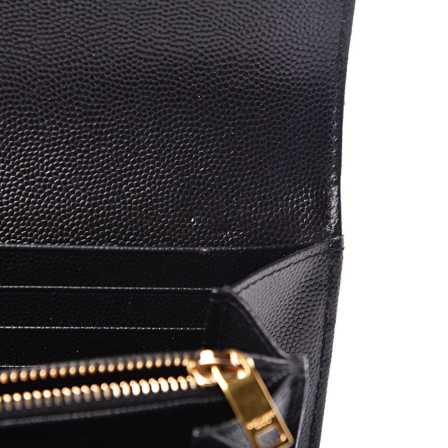 Saint Laurent Grain De Poudre Matelasse Chevron Monogram Flap Wallet Black 11 of 12