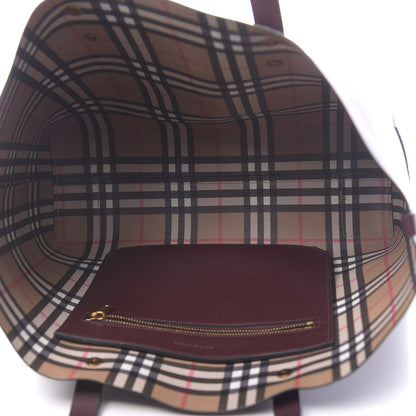 Burberry Calfskin Crest Embossed Small Tote Burgundy 5 of 9