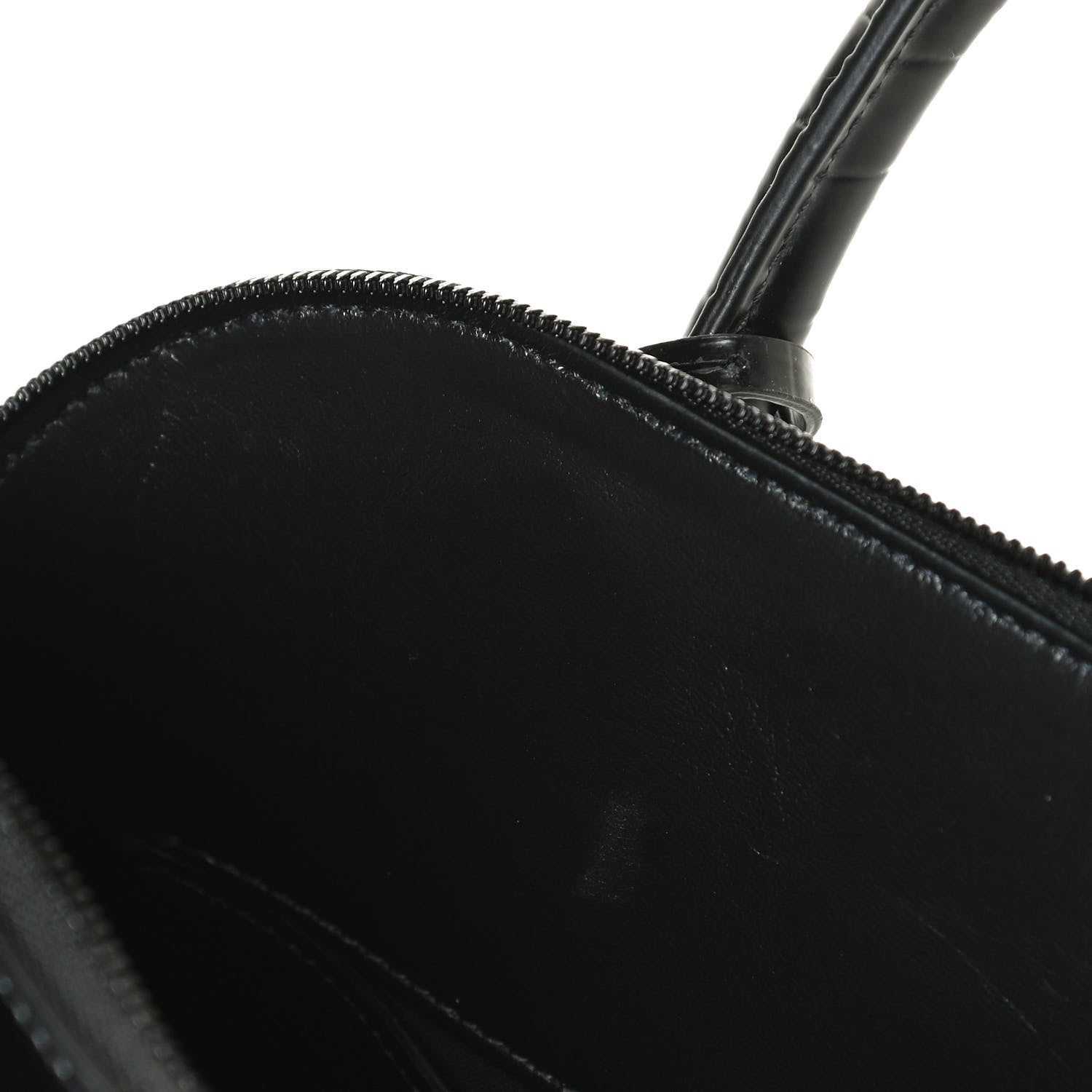 Balenciaga Calfskin Crocodile Embossed S Rivet Ville Top Handle Bag Black 12 of 12