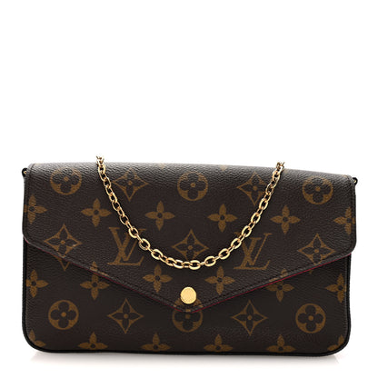 Louis Vuitton Monogram Pochette Felicie Chain Wallet Fuchsia 1 of 10