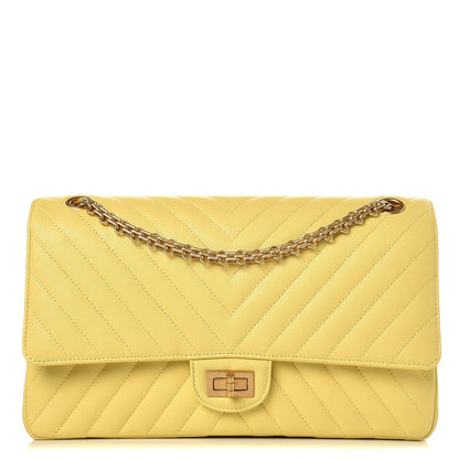 Chanel Sheepskin Chevron Quilted 2.55 Reissue 226 Flap Yellow 1 of 9