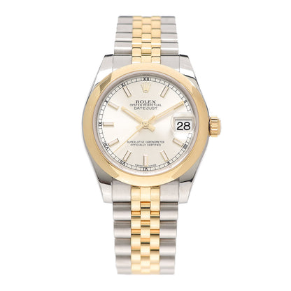 Rolex Stainless Steel 18K Yellow Gold 31mm Oyster Perpetual Datejust Watch Silver 178243 1 of 7