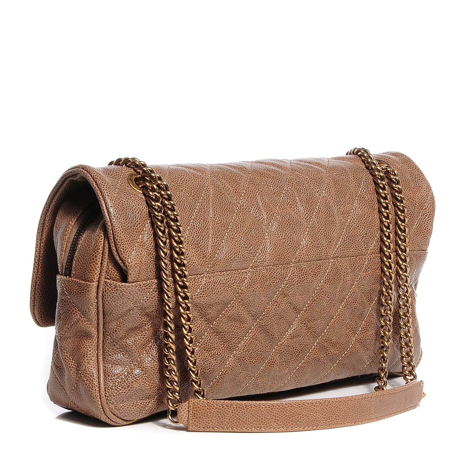 Chanel Crumpled Grained Calfskin Large Shiva Flap Beige 3 of 8
