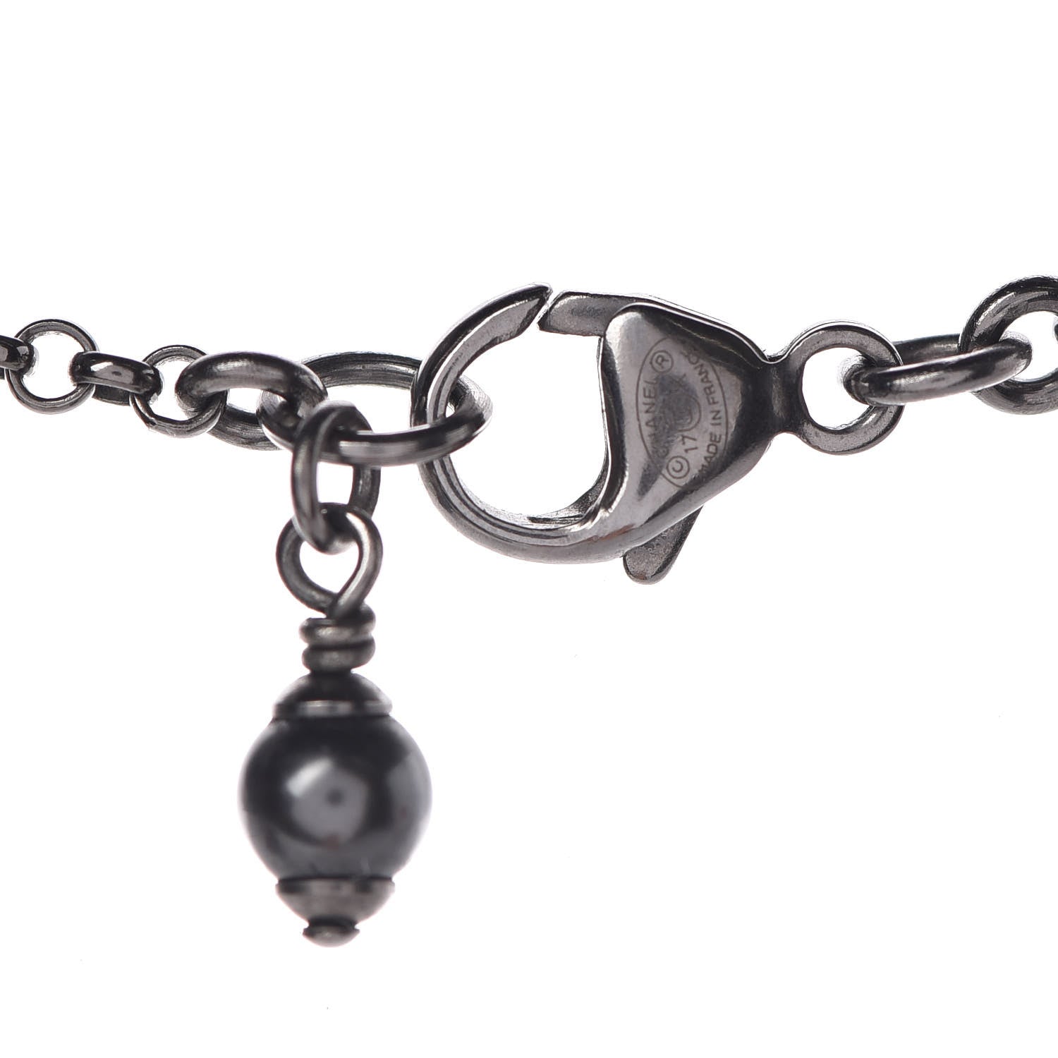 Chanel Ruthenium Crystal CC Necklace Iridescent Purple 6 of 7