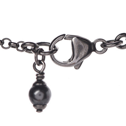 Chanel Ruthenium Crystal CC Necklace Iridescent Purple 6 of 7