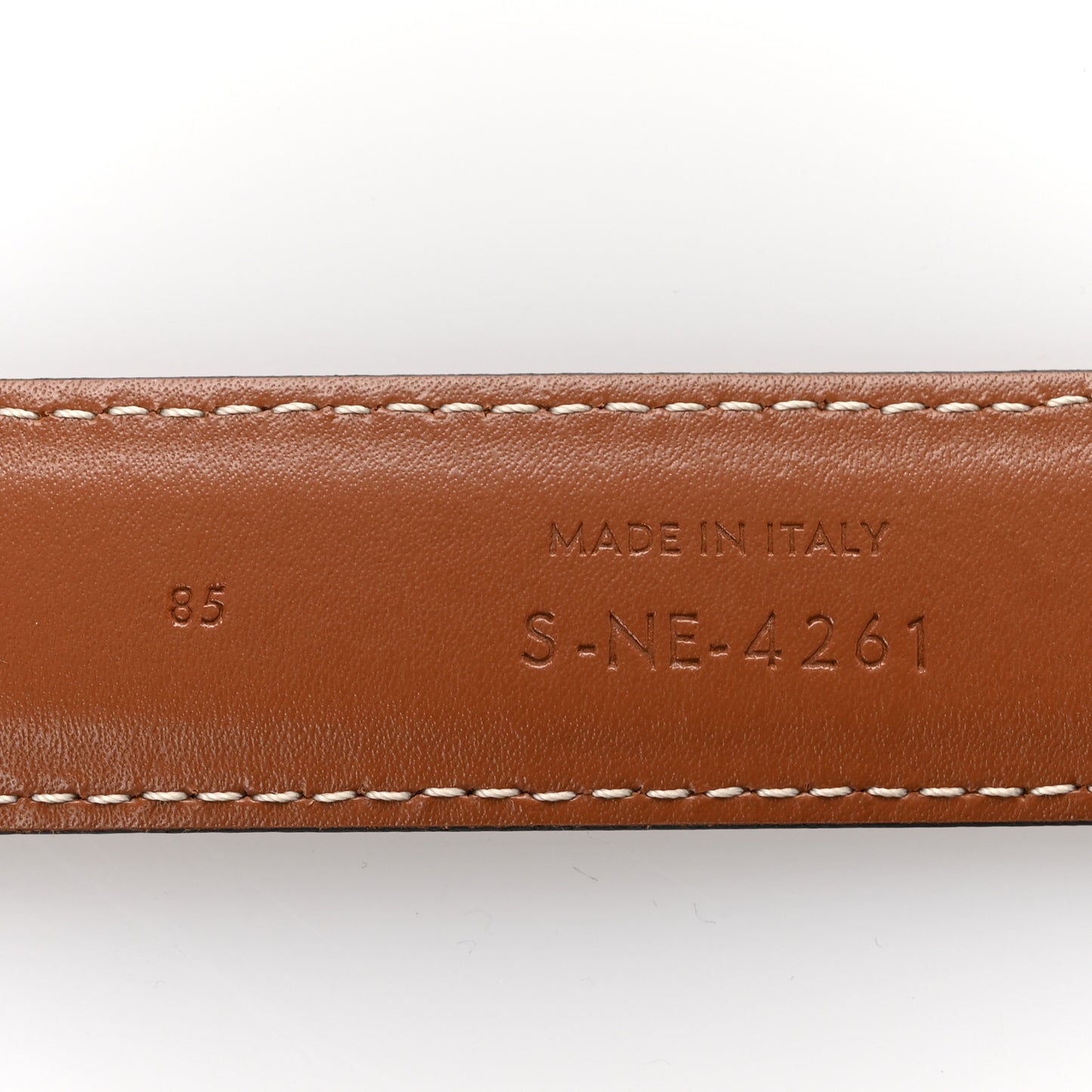 Canvas Calfskin Medium 25mm Triomphe Belt 85 34 Tan