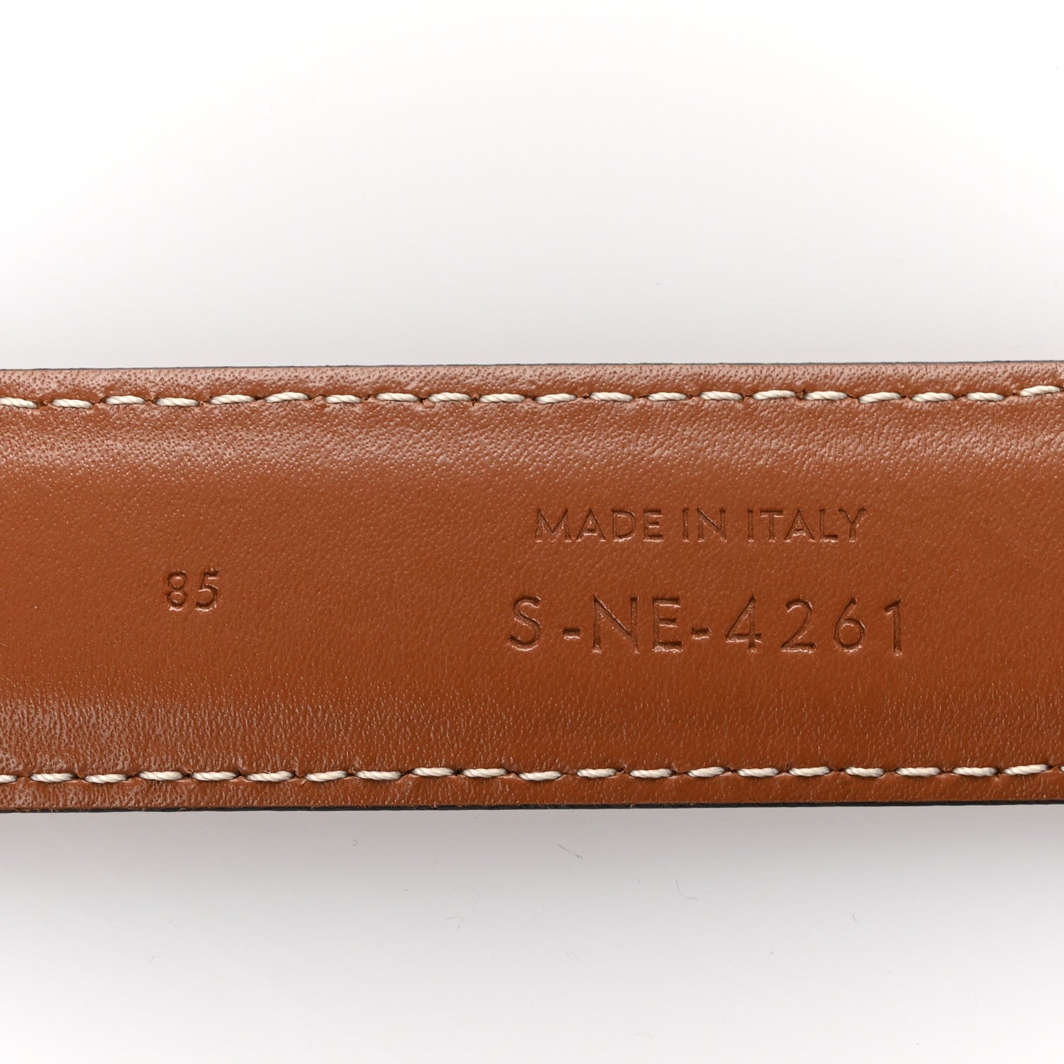 Celine Canvas Calfskin Medium 25mm Triomphe Belt 85 34 Tan 4 of 7