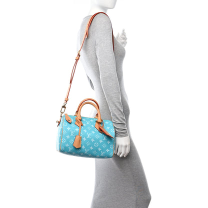 Louis Vuitton Calfskin Monogram Speedy P9 Bandouliere 25 Turquoise 2 of 17