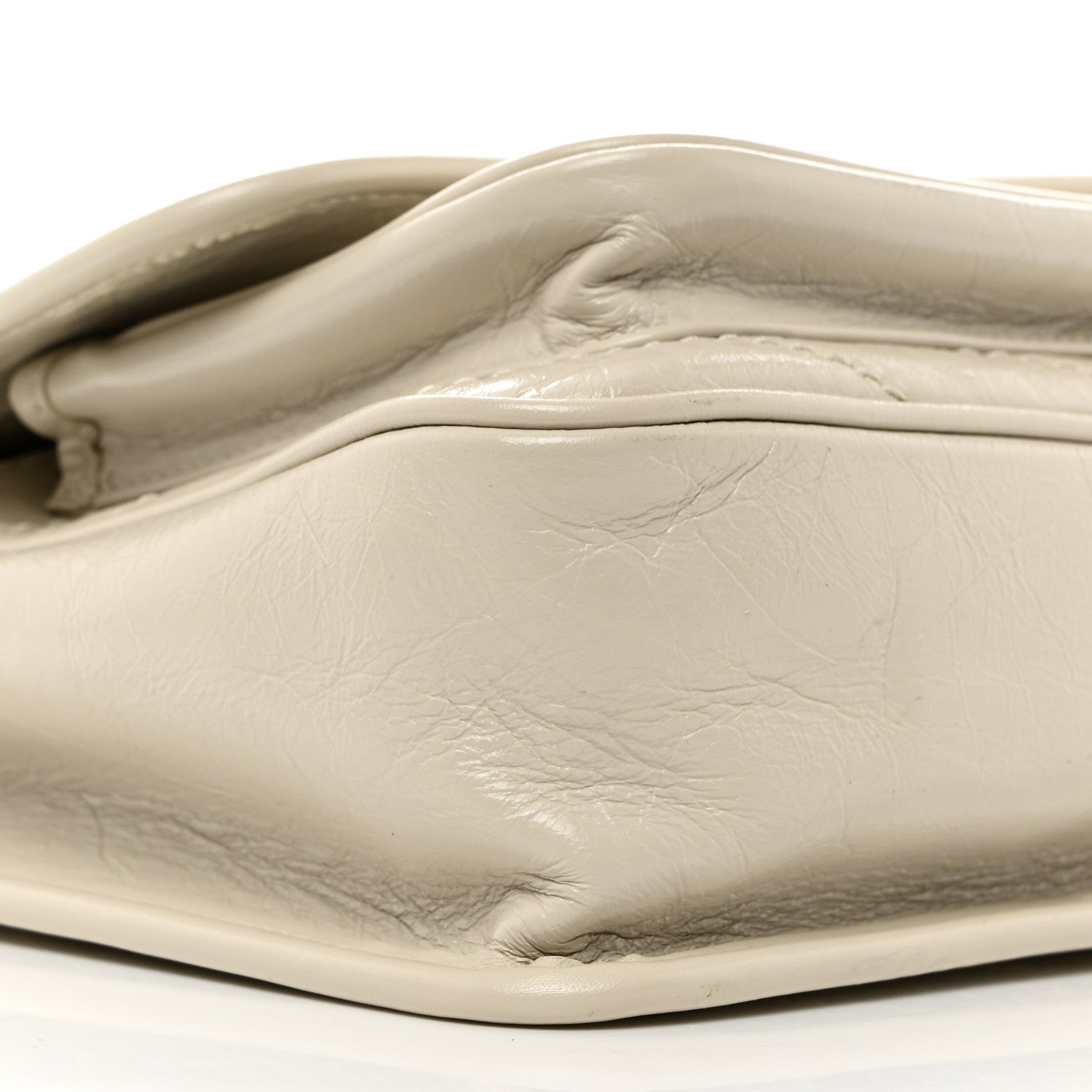 Saint Laurent Crinkled Calfskin Matelasse Monogram Baby Niki Chain Satchel Ivory 10 of 11