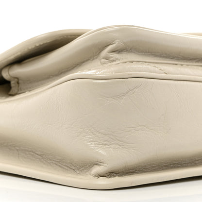 Saint Laurent Crinkled Calfskin Matelasse Monogram Baby Niki Chain Satchel Ivory 10 of 11